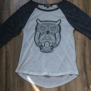 Cute Owl Girls Mid-sleeve shirt
